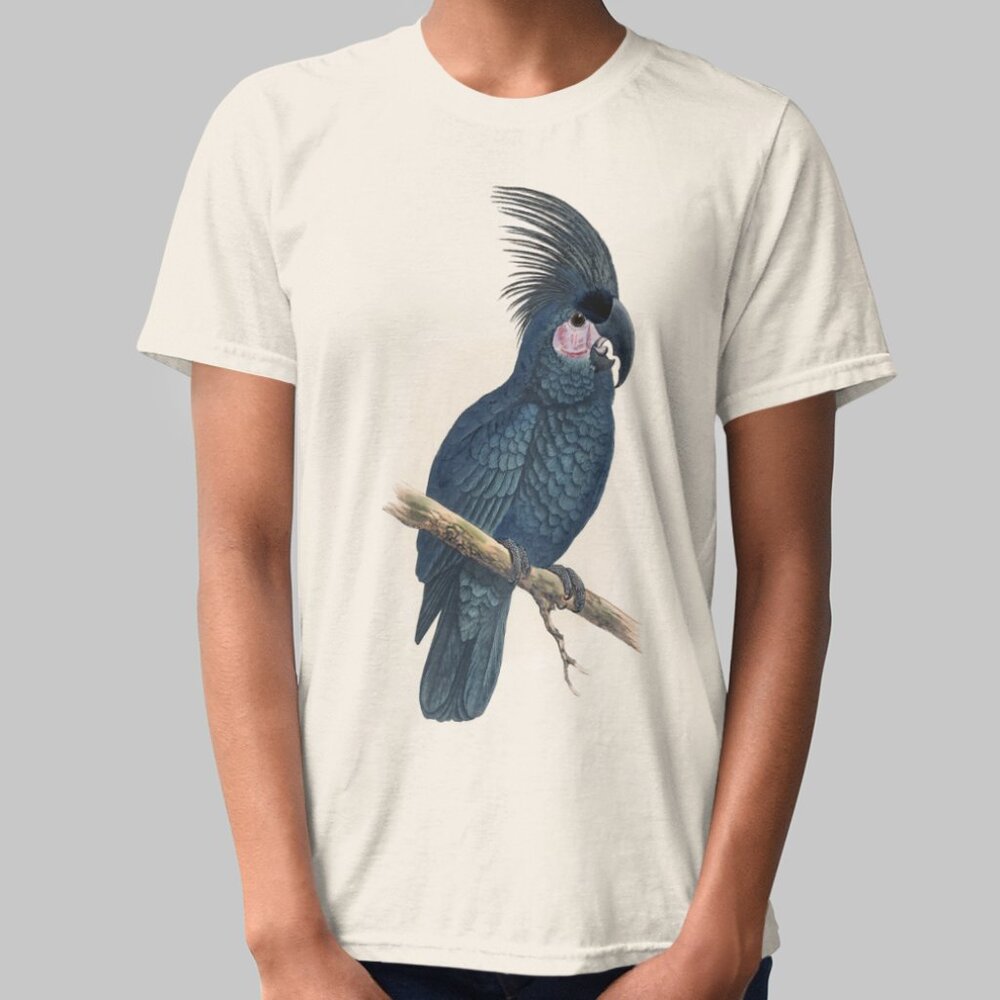 Palm Cockatoo Vintage Parrot Print Short Sleeve Graphic Tee T-shirt S M L XL
